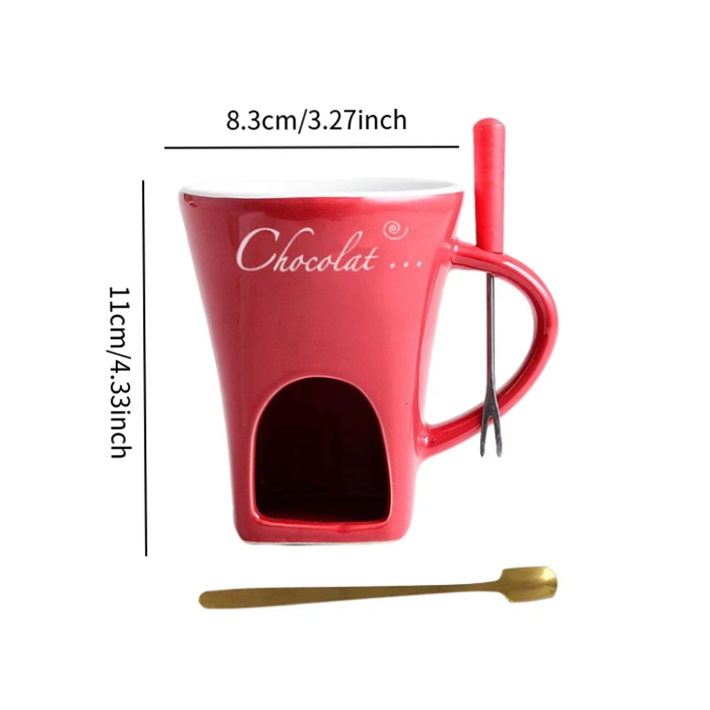 Fondue Mug Set Personal Mini Fondue Pots Chocolate Cheese Ice Cream Fondue Maker Kit Individual Butter Melter Cup Small Warmer